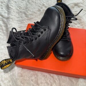 Dr. Martens Black Boots with Yellow Accents
